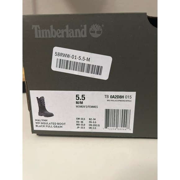 NEW Timberland | Malynn Snow Boots Black Waterproof Leather Sz 5.5 - Picture 3 of 9